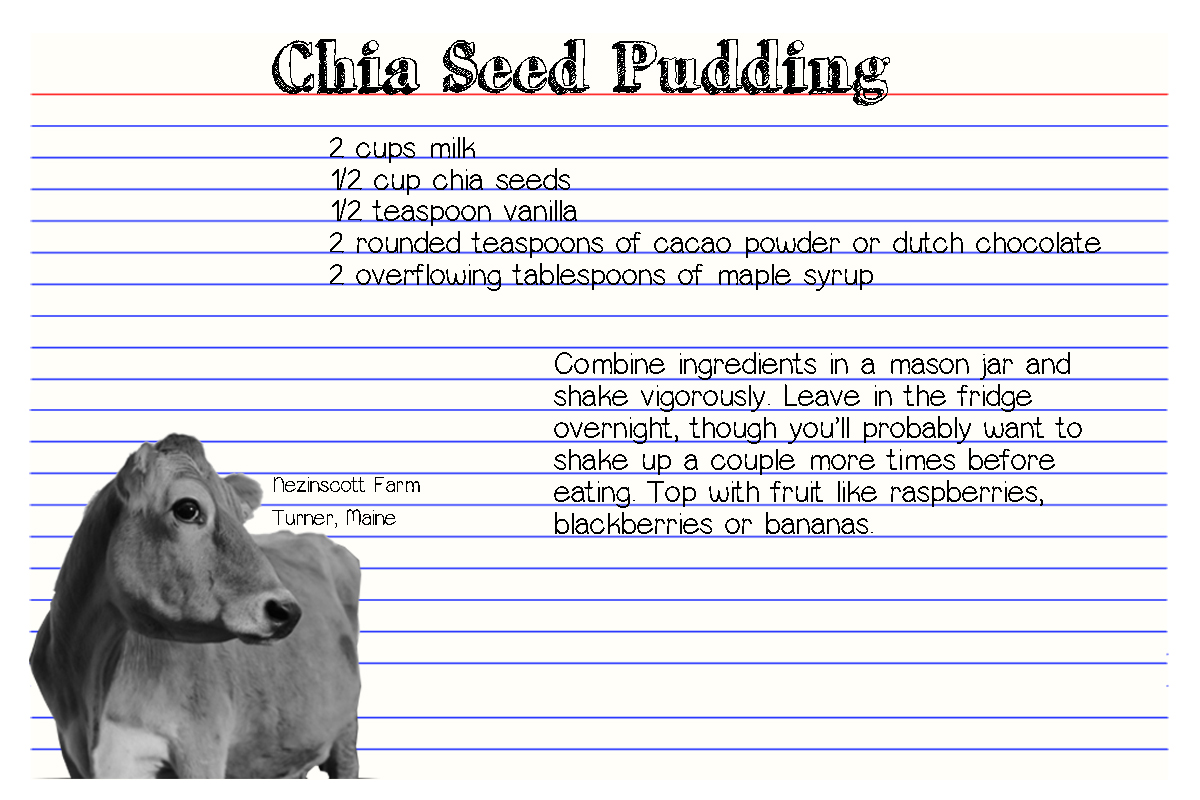 Chia seed pudding recipe card