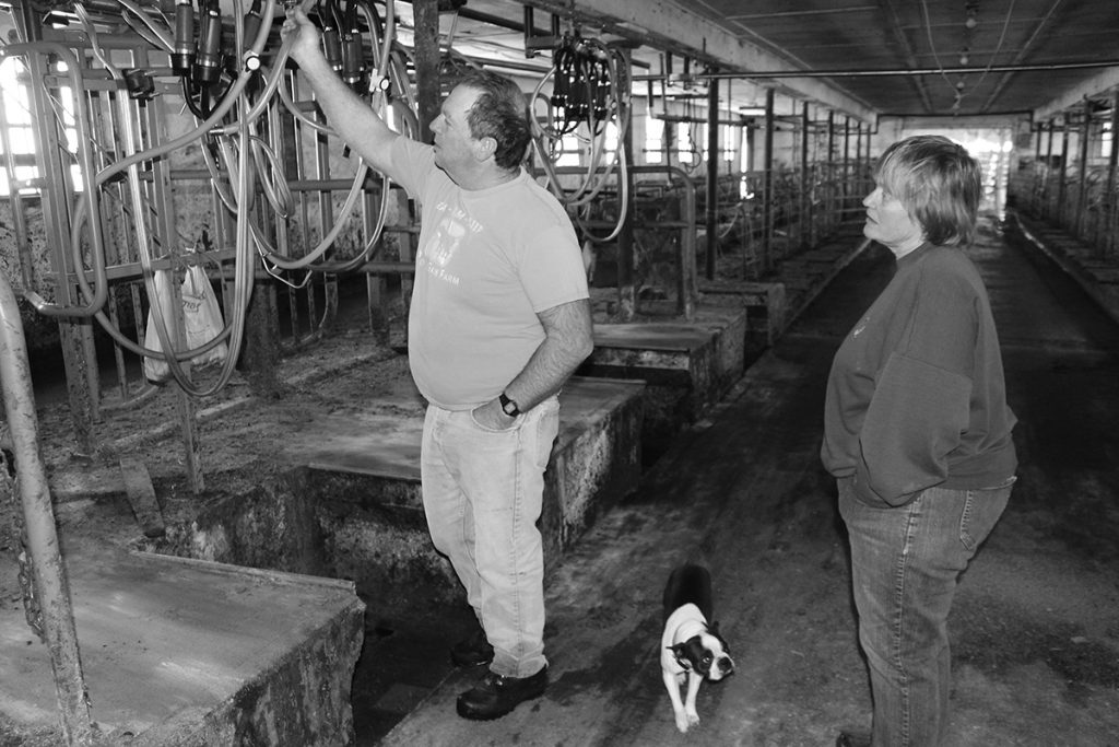 Jeff and Penny in their new milking parlor.