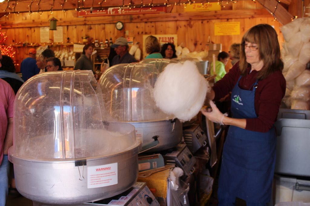 Maple cotton candy is always a big seller for the Halls at Fryeburg Fair.
